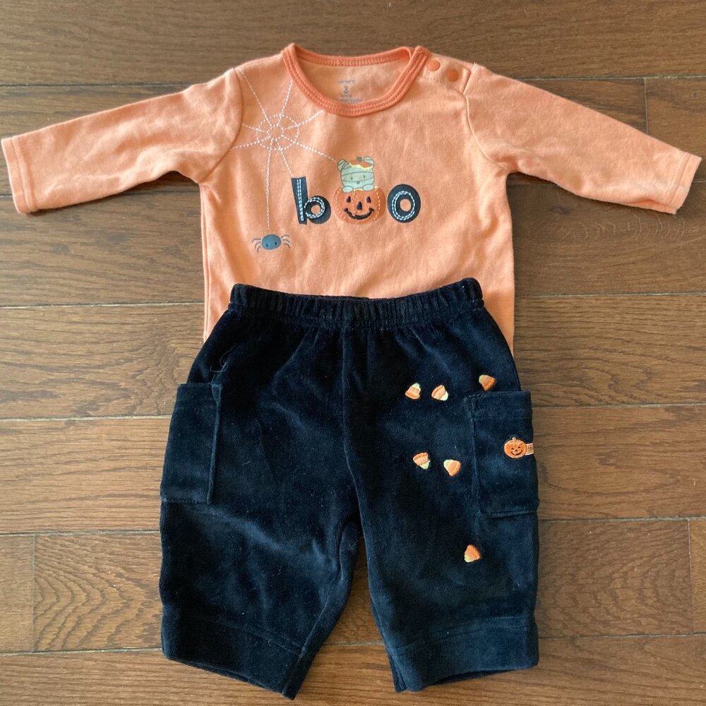 Unisex Halloween Long Sleeve Onesies with Matching Thin Corduroy Pants